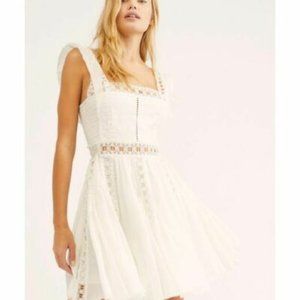 Free People FP One Verona Lace Ivory Mini Dress XS